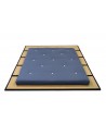 The Neru futon unrolled in Panama Blue fabric